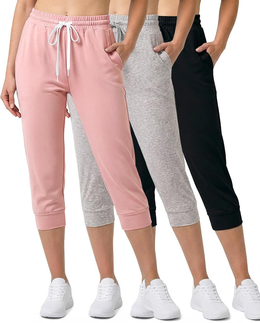 Women’s 3-Pack Ultra Soft Capri Jogger Sweatpants