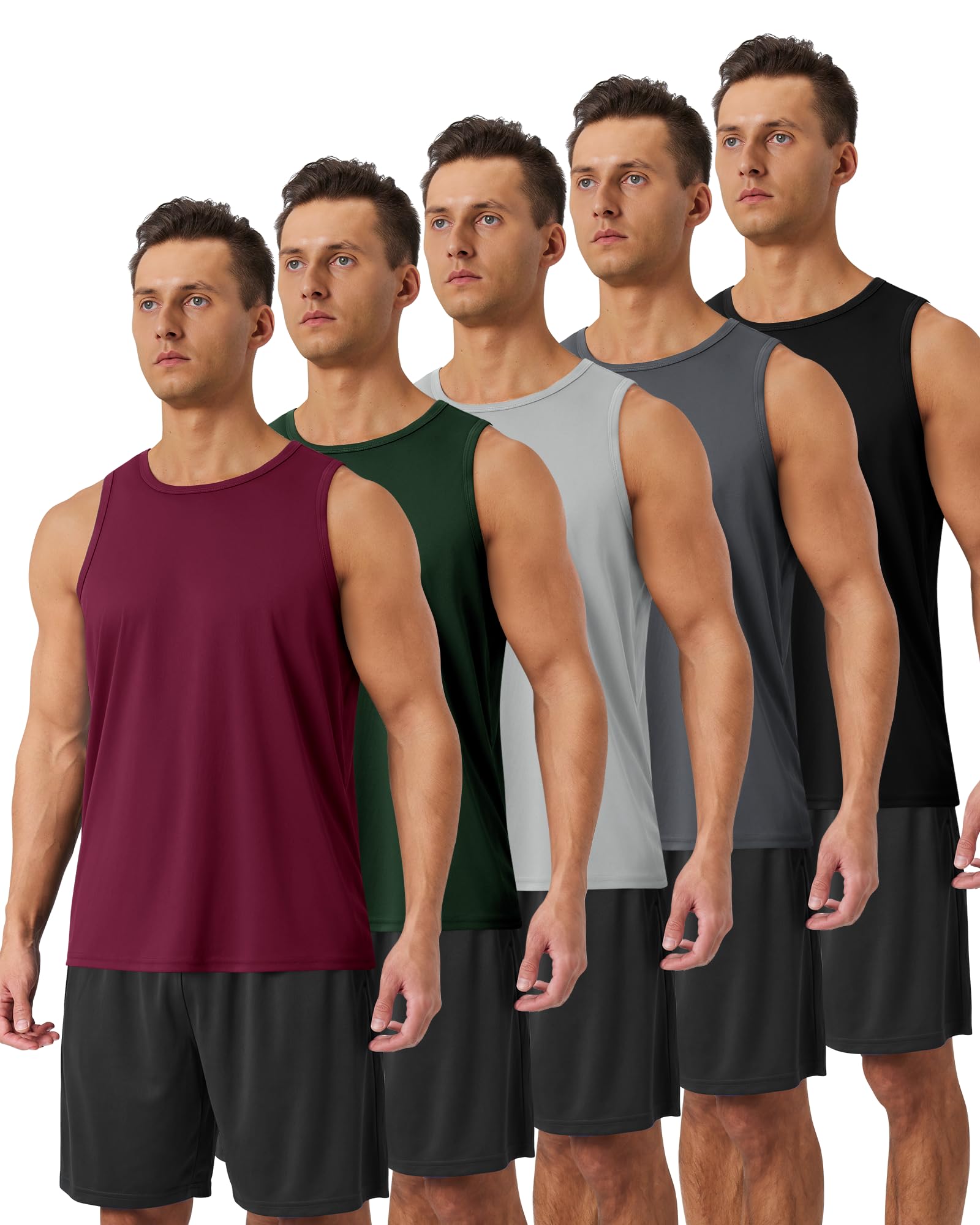 Men’s 5-Pack Sleeveless Workout Tank Tops