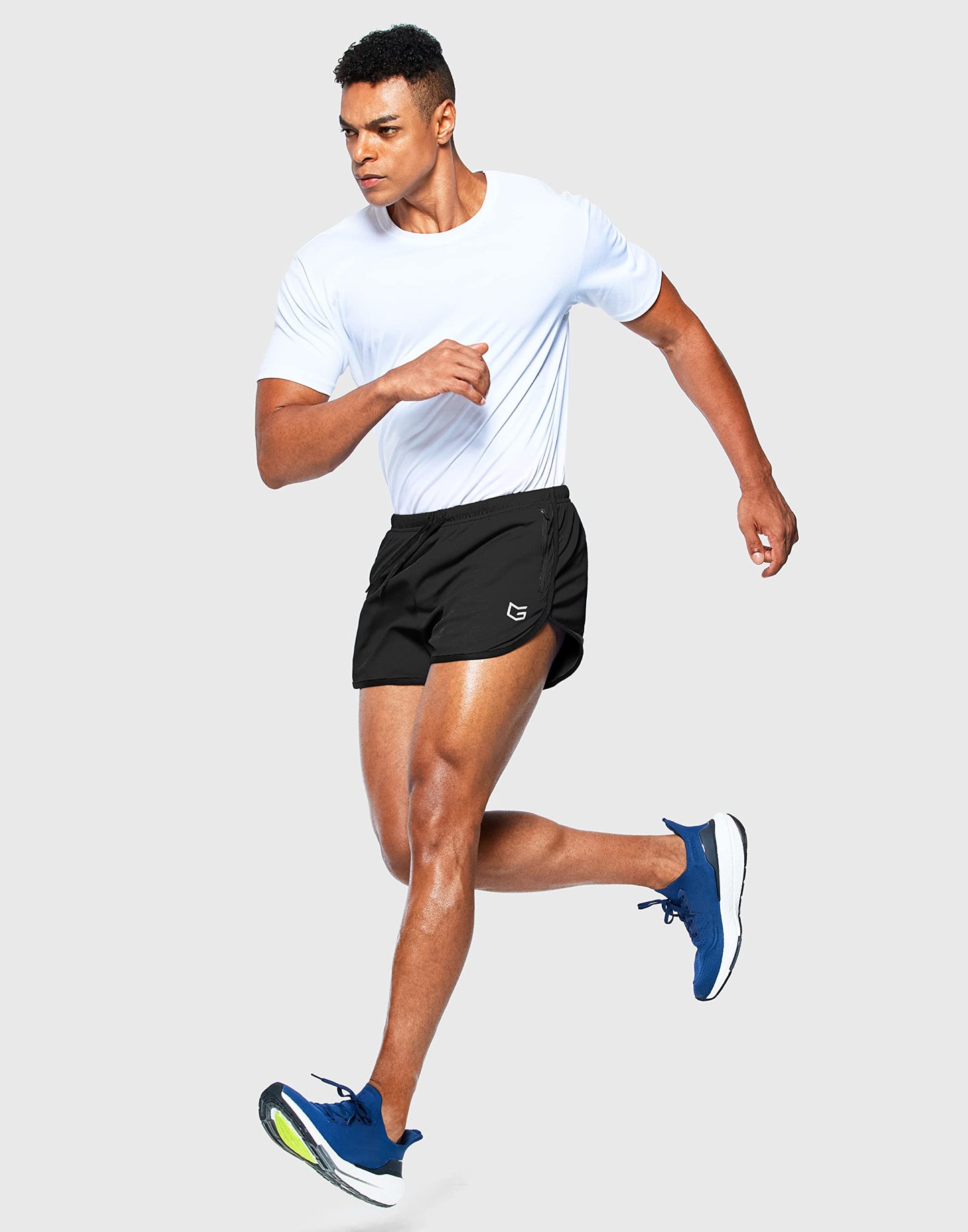 Men’s 3-Inch Quick Dry Running Shorts with Zipper Pockets