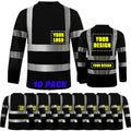 Unisex High Visibility Long Sleeve Reflective Safety Shirt with Pocket
