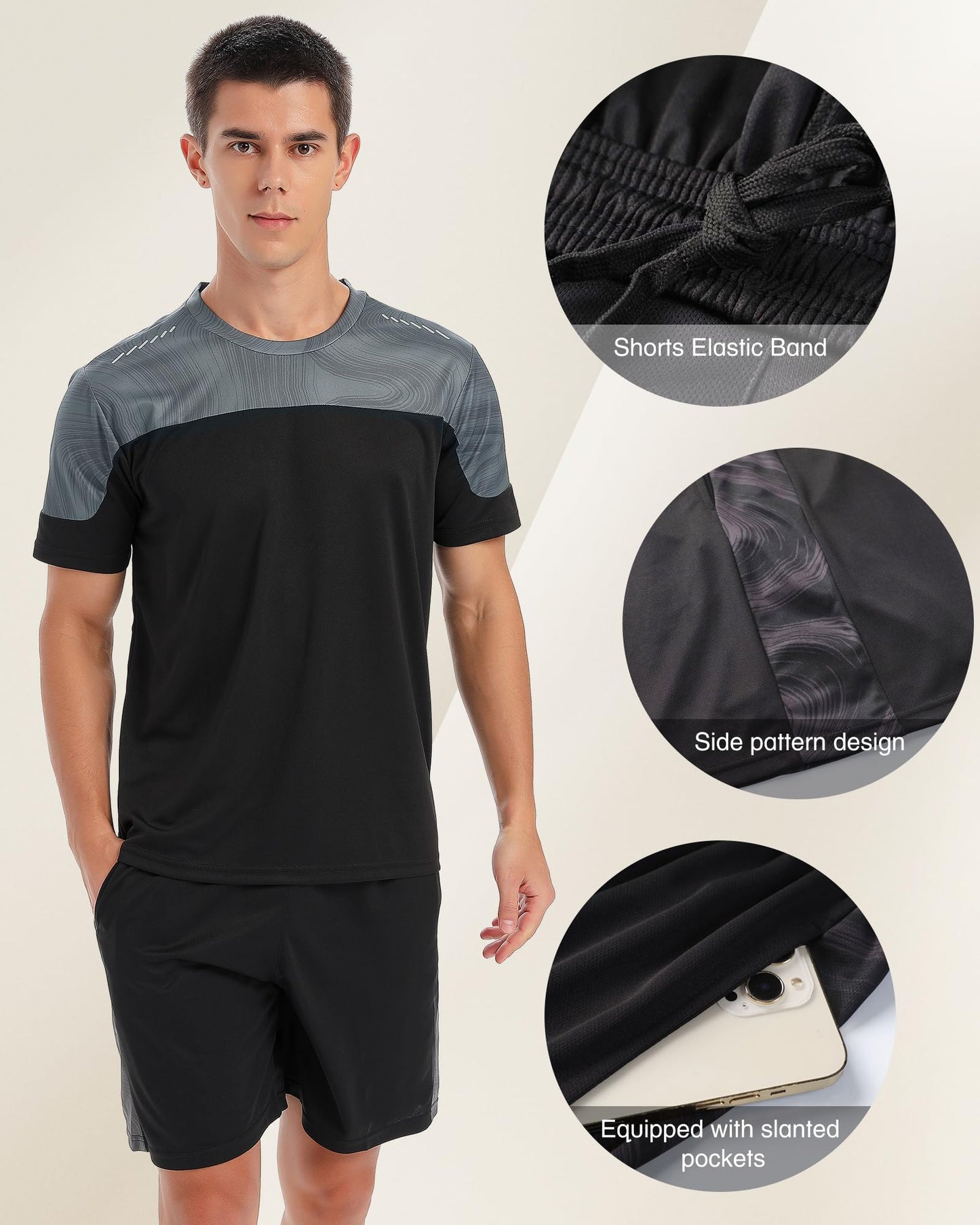 Men’s 2-Pack Quick Dry Crew Neck Workout T-Shirts