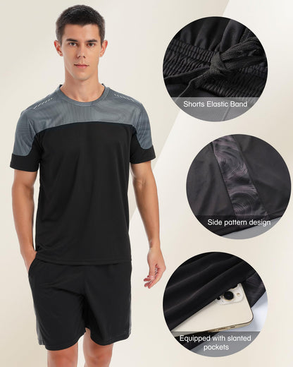 Men’s 2-Pack Quick Dry Crew Neck Workout T-Shirts