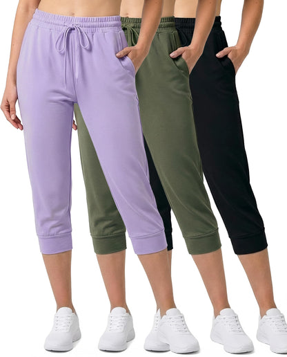 Women’s 3-Pack Ultra Soft Capri Jogger Sweatpants