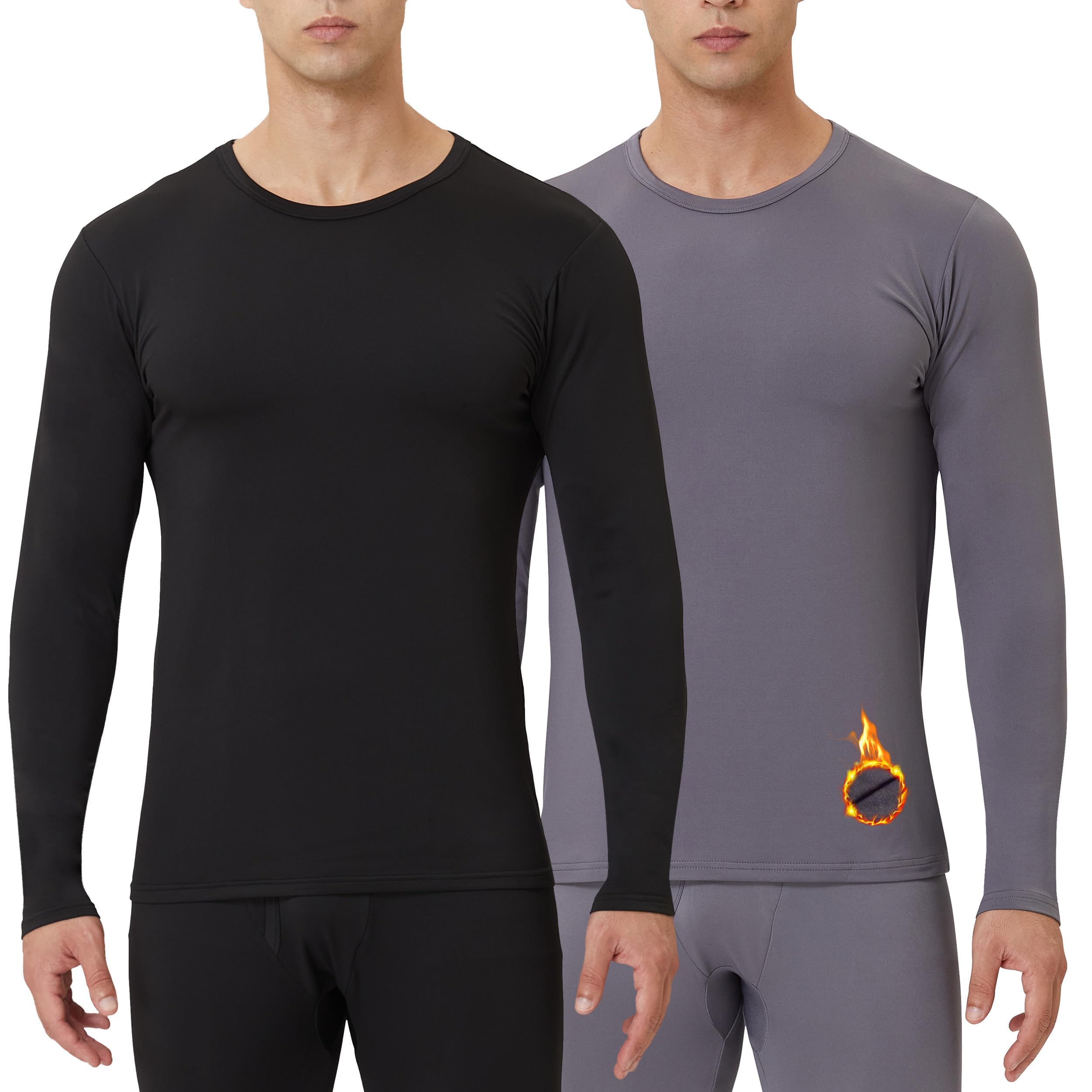 Men’s Fleece Lined Thermal Long Sleeve Base Layer Top