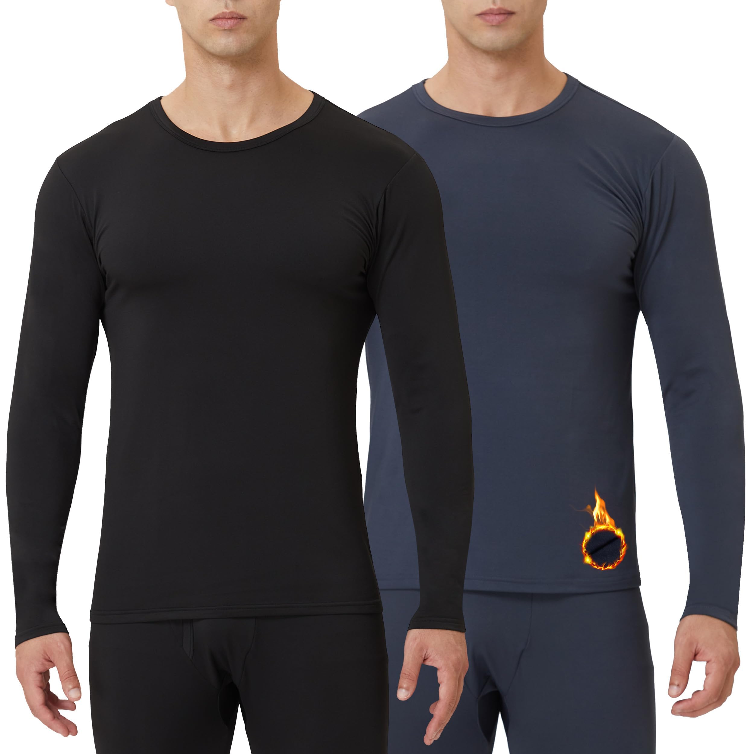 Men’s Fleece Lined Thermal Long Sleeve Base Layer Top