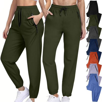 Unisex Quick Dry Athletic Joggers with Zippered Pockets