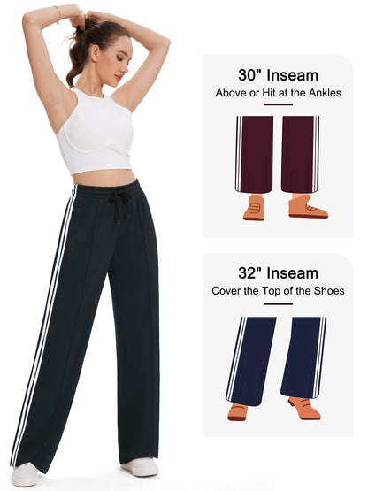 Women’s Loose Straight Leg Track Pants with Multiple Inseam Options