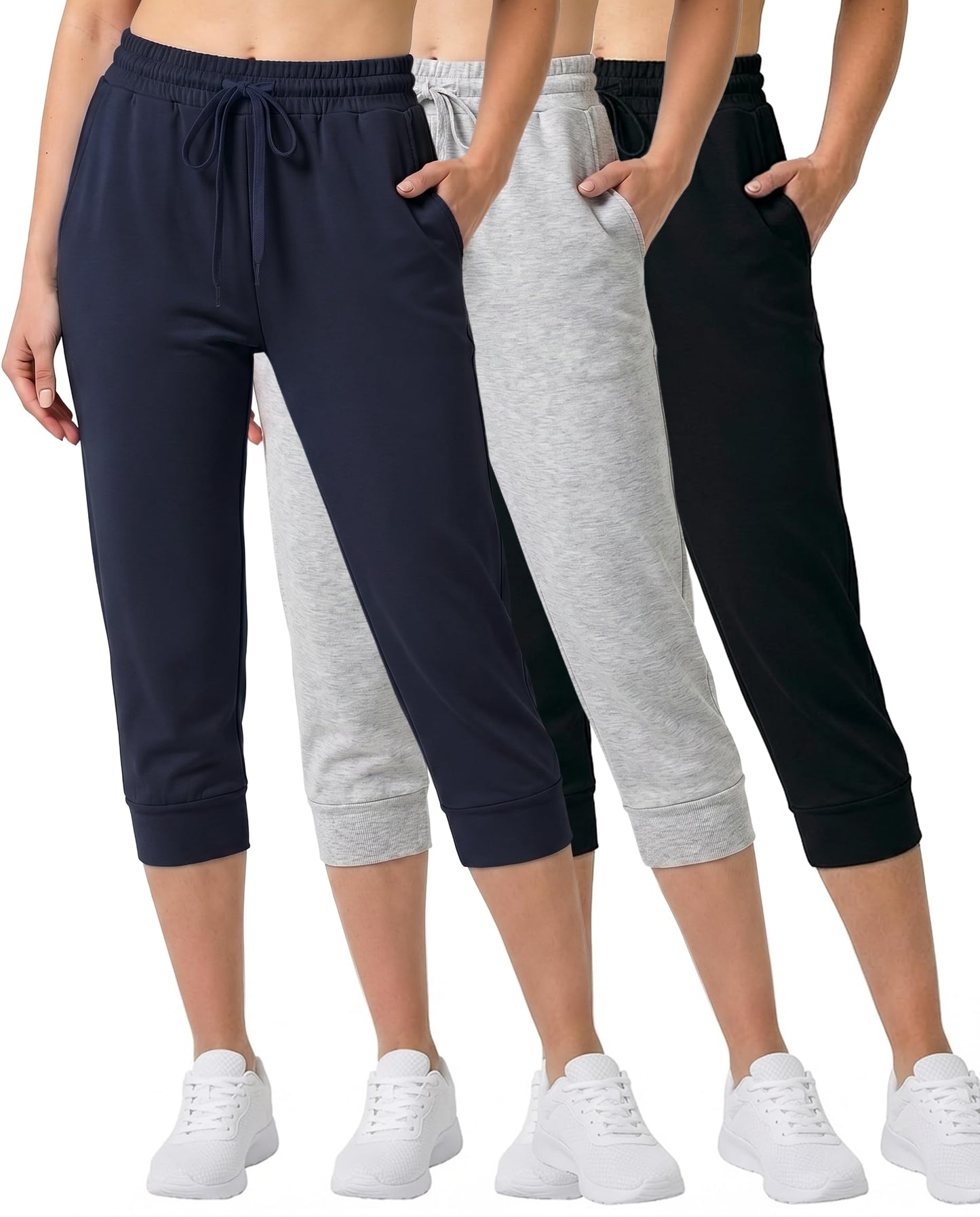 Women’s 3-Pack Ultra Soft Capri Jogger Sweatpants