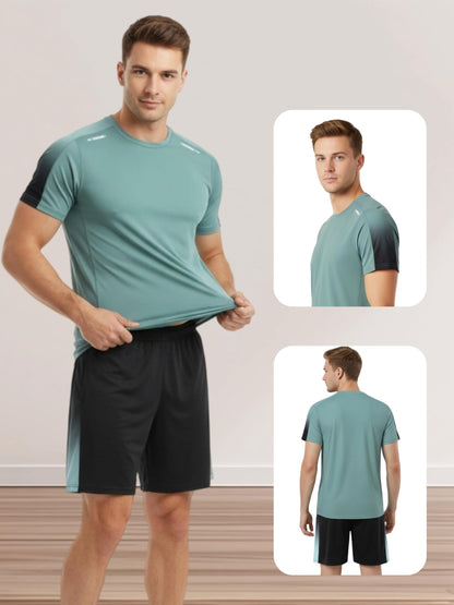 Men’s 6-Piece Workout Set with T-Shirts and Shorts