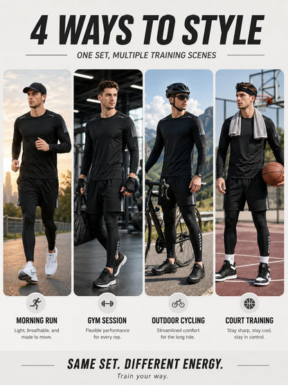 Men’s 3-Piece Quick Dry Athletic Tracksuit Set