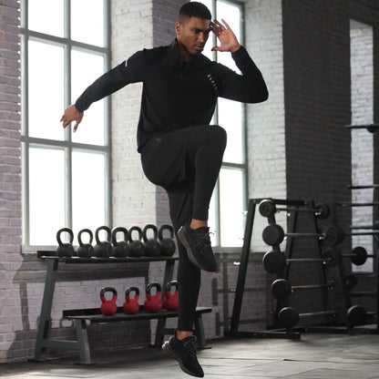 Men’s 5-Piece Workout Set with Compression Pants and Jacket