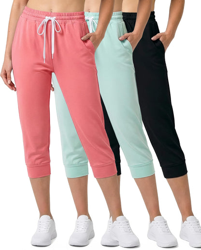 Women’s 3-Pack Ultra Soft Capri Jogger Sweatpants