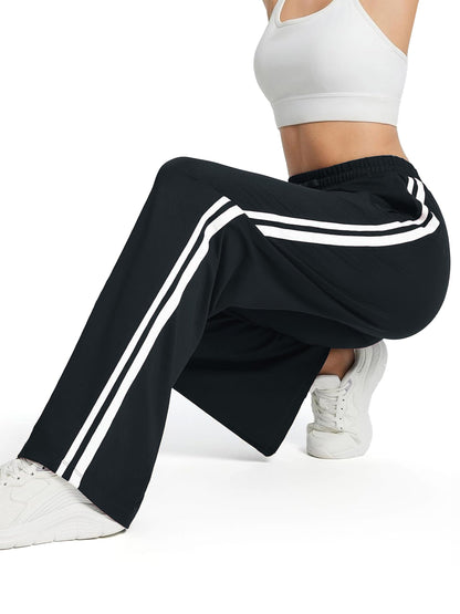 Women’s Loose Straight Leg Track Pants with Multiple Inseam Options