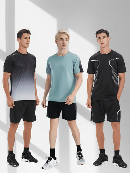 Men’s 6-Piece Workout Set with T-Shirts and Shorts