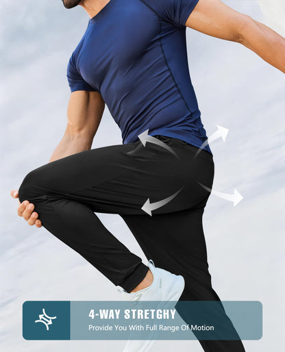 Men’s Lightweight Athletic Joggers with Zipper Pockets