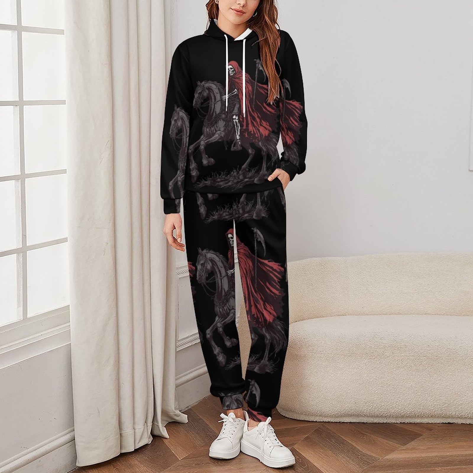 Men’s Skeleton Graphic Hoodie & Jogger Tracksuit Set
