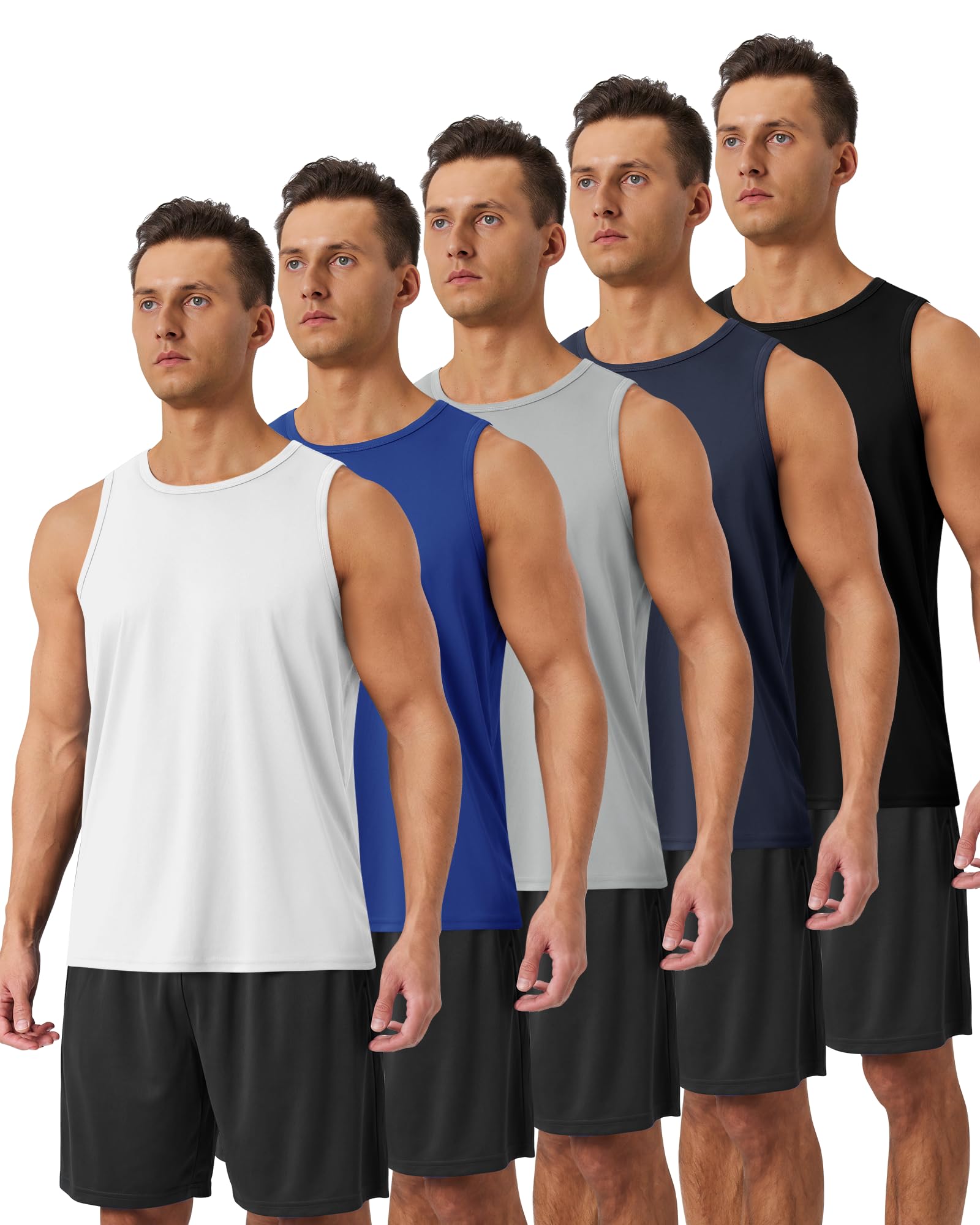 Men’s 5-Pack Sleeveless Workout Tank Tops