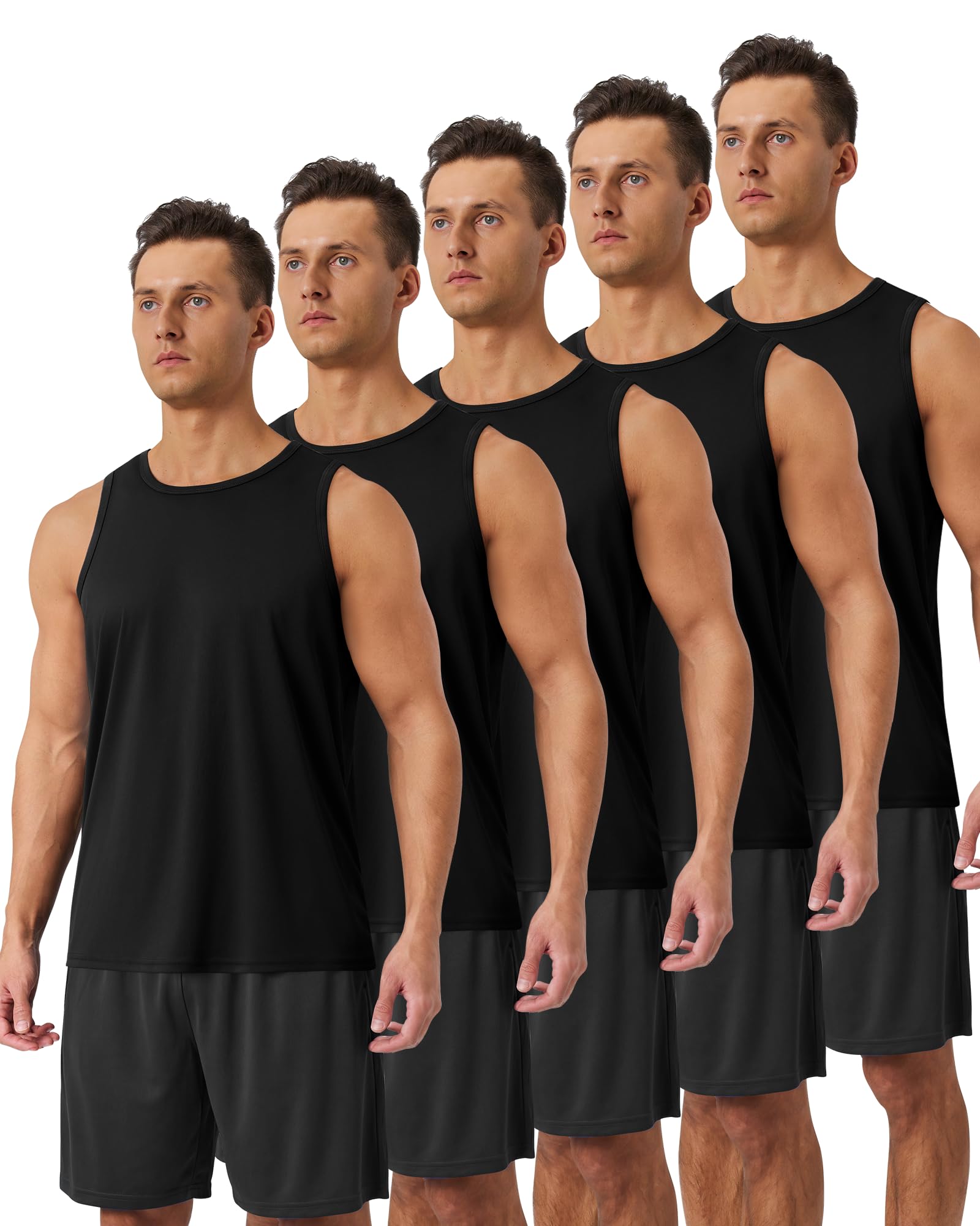 Men’s 5-Pack Sleeveless Workout Tank Tops