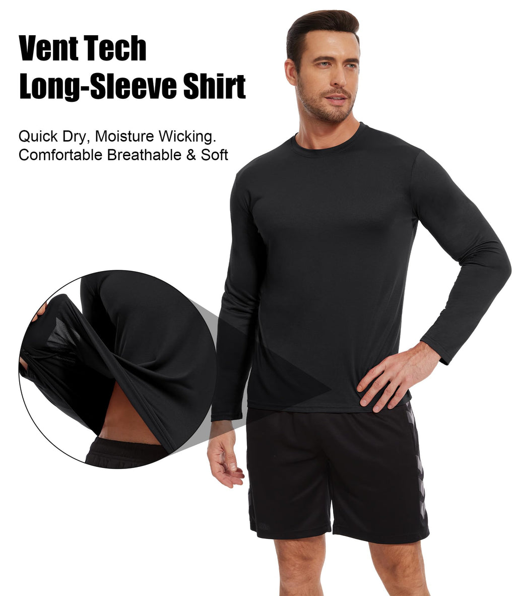 Men’s 7-Pack Long Sleeve UPF 50+ Quick Dry Workout Shirts