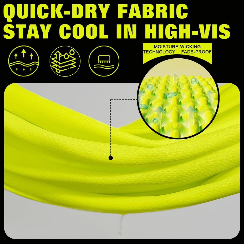 Unisex High Visibility Long Sleeve Reflective Safety Shirt with Pocket