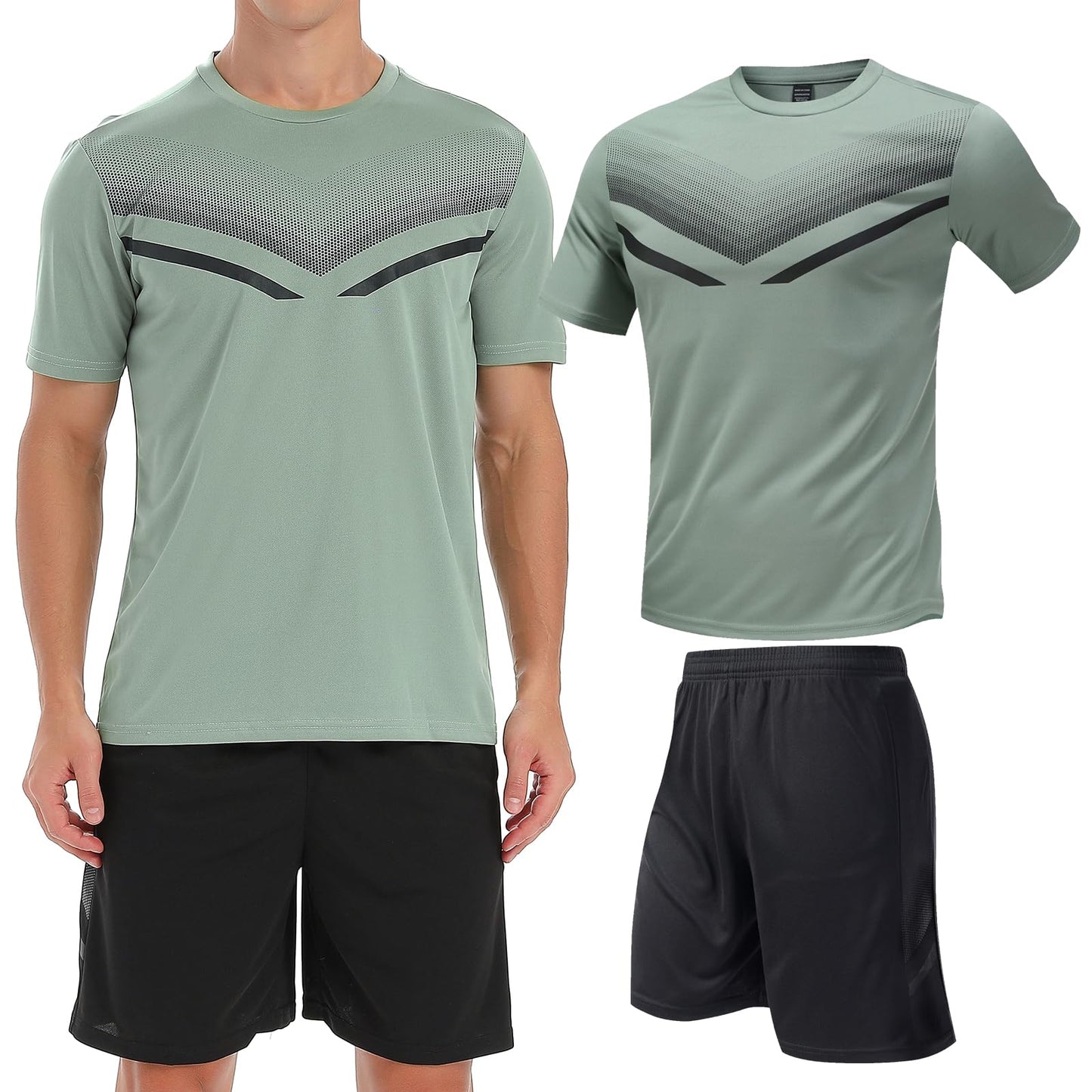 Men’s 2-Pack Quick Dry Crew Neck Workout T-Shirts