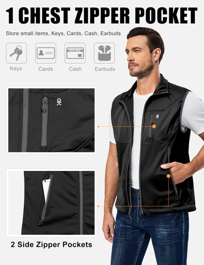 Men’s Lightweight Softshell Vest for Outdoor Sports