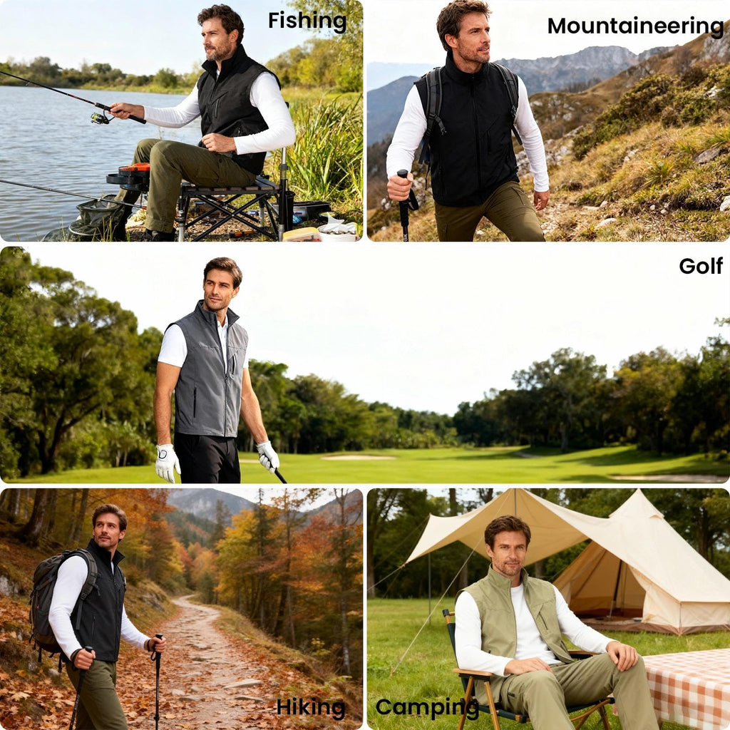 Men’s Lightweight Softshell Vest for Outdoor Sports