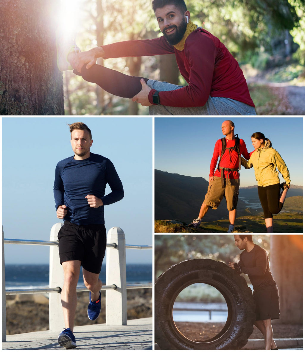 Men’s 7-Pack Long Sleeve UPF 50+ Quick Dry Workout Shirts