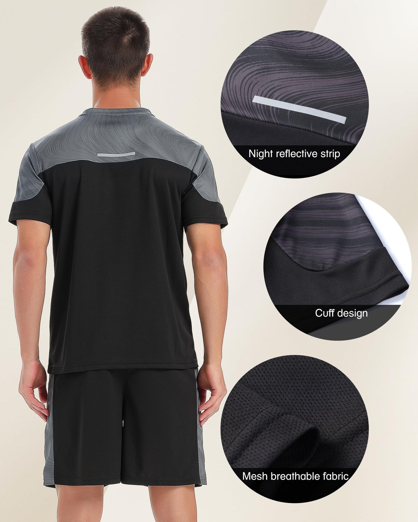 Men’s 2-Pack Quick Dry Crew Neck Workout T-Shirts