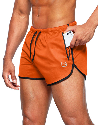 Men’s 3-Inch Quick Dry Running Shorts with Zipper Pockets