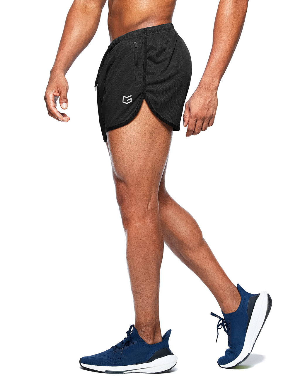 Men’s 3-Inch Quick Dry Running Shorts with Zipper Pockets