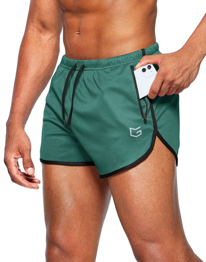 Men’s 3-Inch Quick Dry Running Shorts with Zipper Pockets
